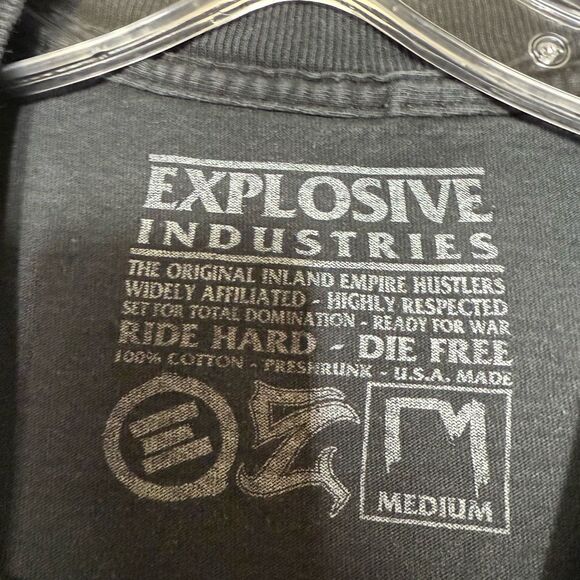 Explosive Industries Black Short Sleeve Graphic Shirt Size M Punk Rock - Picture 8 of 8